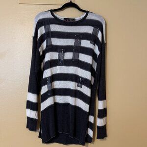 Escada Vintage 90s Sequin Tunic Black White